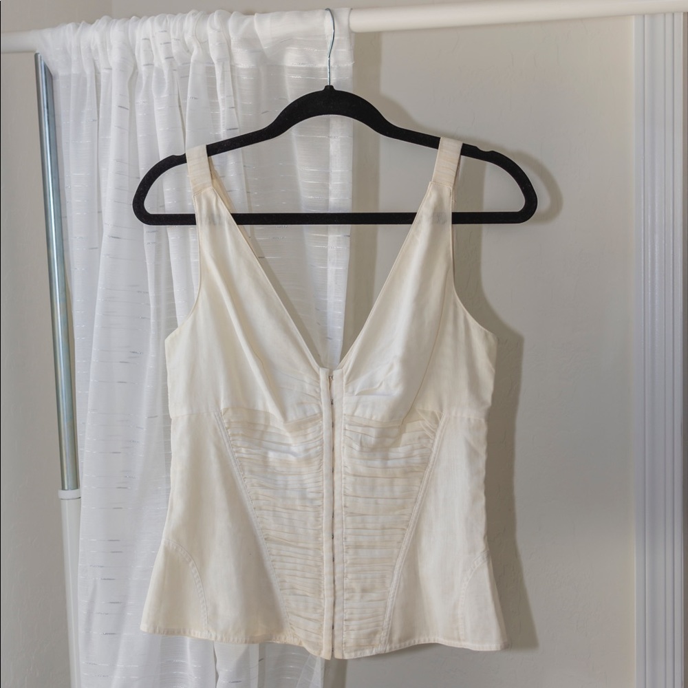 💬Creme colored vintage corset top!